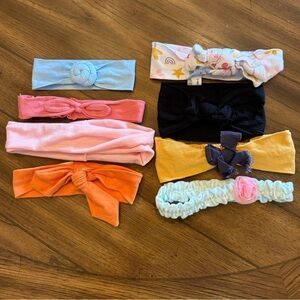 Kids Baby Girl Multicolor Headband Set of 9  Cotton Hair Accessories